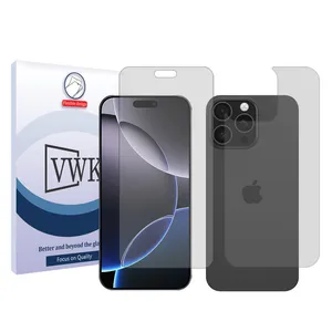 VWK Tough model transparent screen protector suitable for Apple iPhone 16 Pro mobile phone along with the back protector