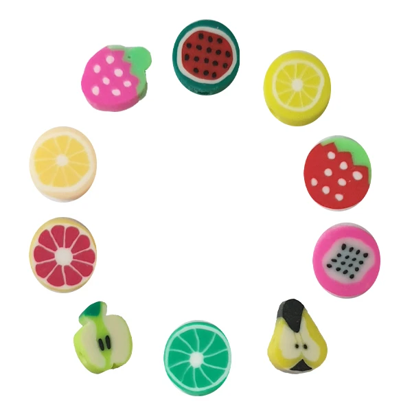  مهره دستبند طرح میوه فیمو کد AD 122 مجموعه 10 عددی