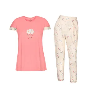 ست تی‌شرت آستین کوتاه و شلوار راحتی زنانه مدل SB-SS-3931