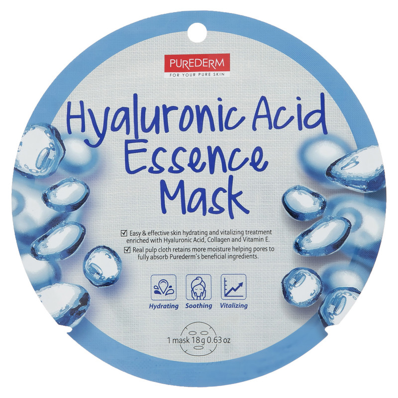 ماسک صورت پیوردرم مدل Hyaluronic Acid مقدار 18 گرم