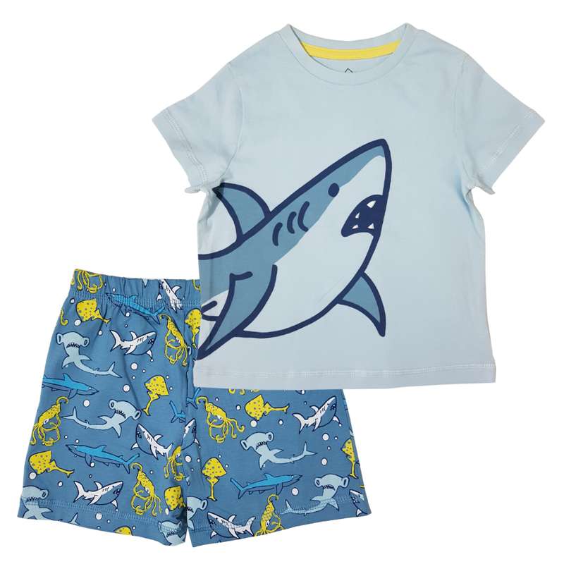 ست تی شرت و شلوارک پسرانه نست کیدز مدل SHARK