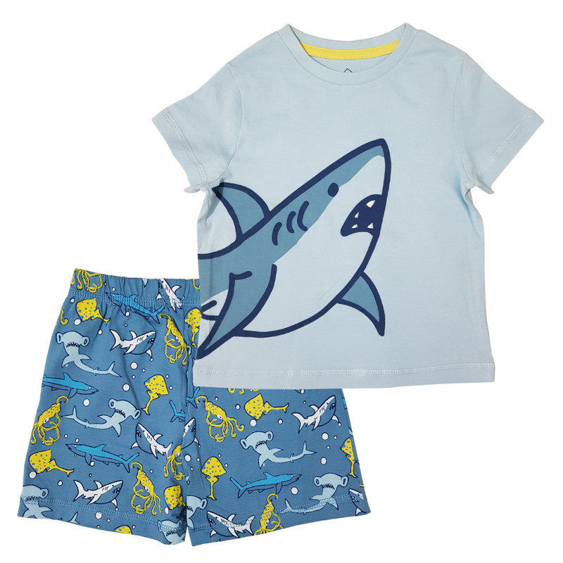 ست تی شرت و شلوارک پسرانه نست کیدز مدل SHARK
