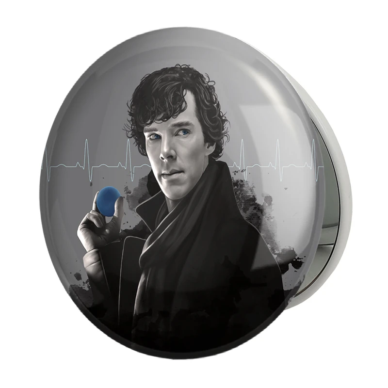 آینه جیبی خندالو طرح شرلوک هولمز Sherlock Holmes مدل تاشو کد 10166 