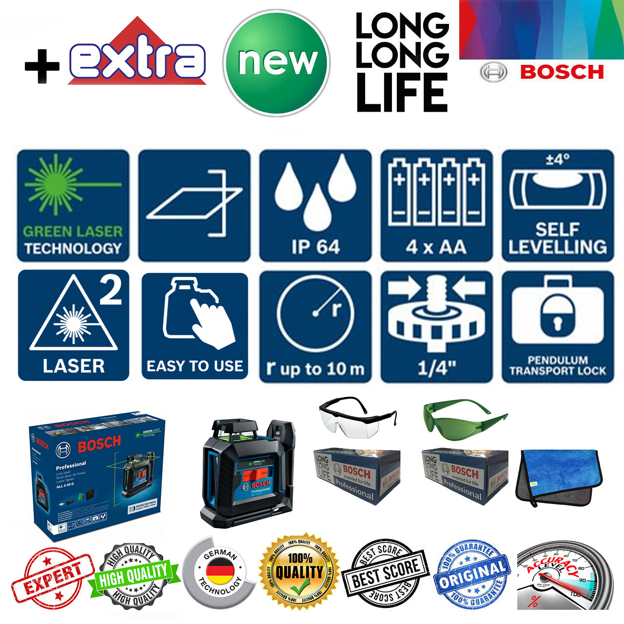 تراز لیزری بوش مدل Extra  360 ° - GLL 2-20 G