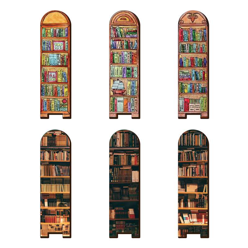 نشانگر کتاب لوکسینو مدل قفسه کتابخانه طرح کتاب لند مجموعه 6 عددی 
