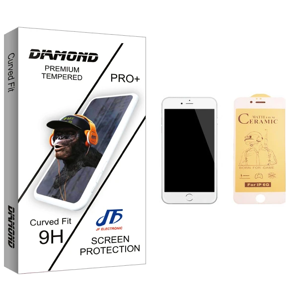 محافظ صفحه نمایش سرامیکی جی اف مدل Diamond glass مناسب برای گوشی موبایل اپل iPhone 6