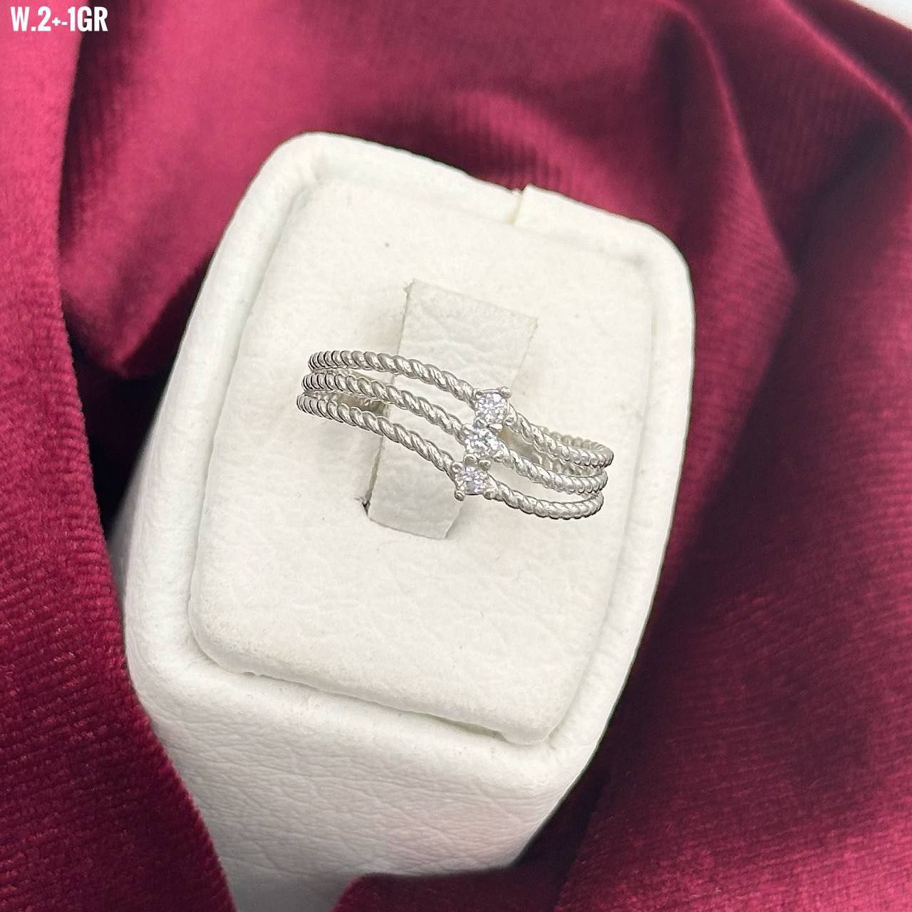 انگشتر نقره زنانه مدل سه لاین کد 0132