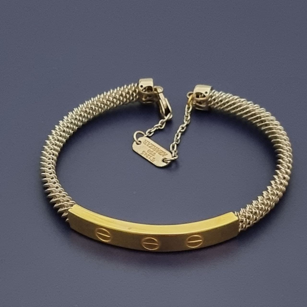 دستبند طلا 18 عیار زنانه گالری یارطلا مدل لاو کد DKT-G-W