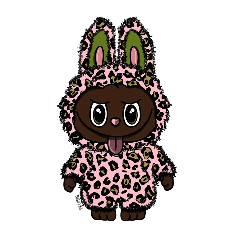 استیکر پارچه و لباس پاد آفرین مدل عروسک لبوبو Labubu کد S2139