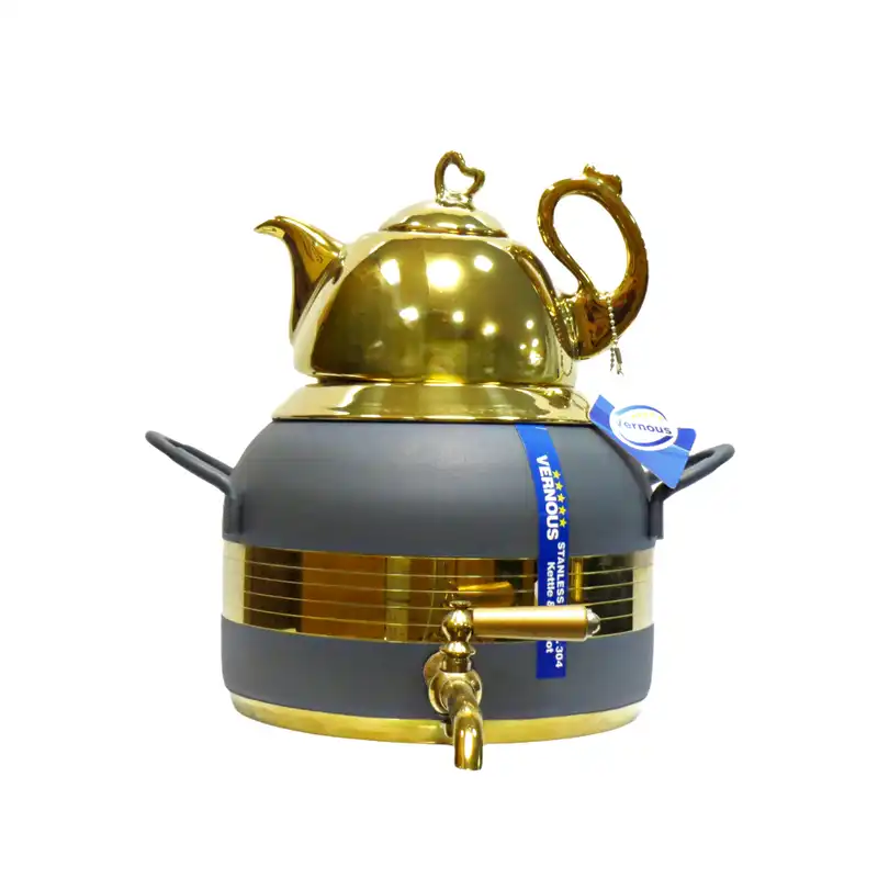 ست کتری و قوری ورنوس طرح ترک استیل