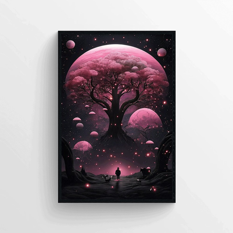 تابلو طرح Tree In Night مدل AX30