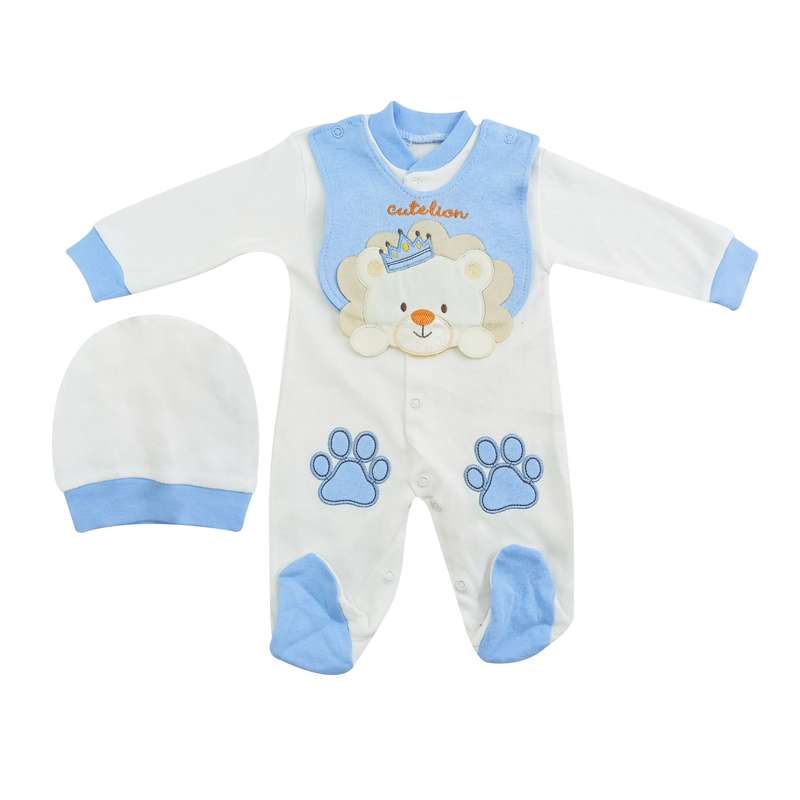 ست سرهمی و کلاه نوزادی مدل esa baby 1