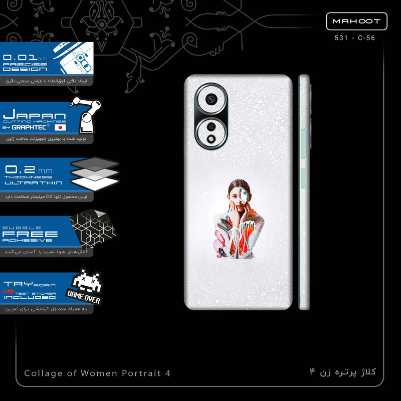 برچسب پوششی ماهوت مدل Collage of Women Portrait 4-FullSkin مناسب برای گوشی موبایل اپو A58 4G