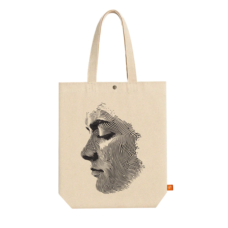ساک خرید پارچه ای آس استایل من طرح صورت کد ART1270