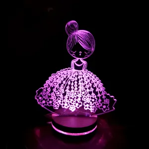 چراغ خواب مدل بالبینگ سه بعدی طرح دخترانه کد 2050