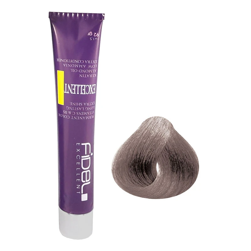 رنگ مو فیدل اکسلنت شماره 7/01 حجم 100 میلی‌لیتر رنگ بلوند خاکستری طبیعی متوسط