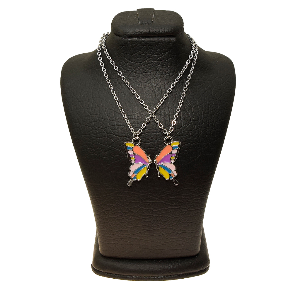 گردنبند دخترانه دلنار گالری مدل دوستی پروانه مکمل مجموعه 2 عددی