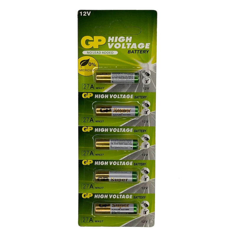 باتری 27A جی پی مدل SUPER ALKALINE کد MN27 بسته 5 عددی