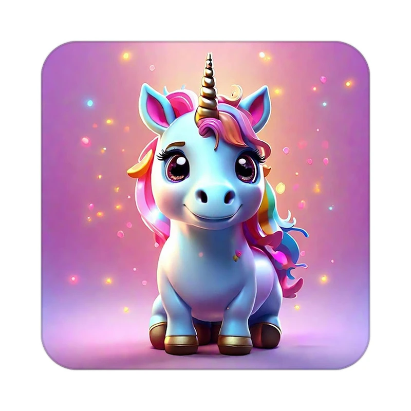 زیر لیوانی کاکتی طرح اسب تک شاخ و یونیکورن مدل mp30841