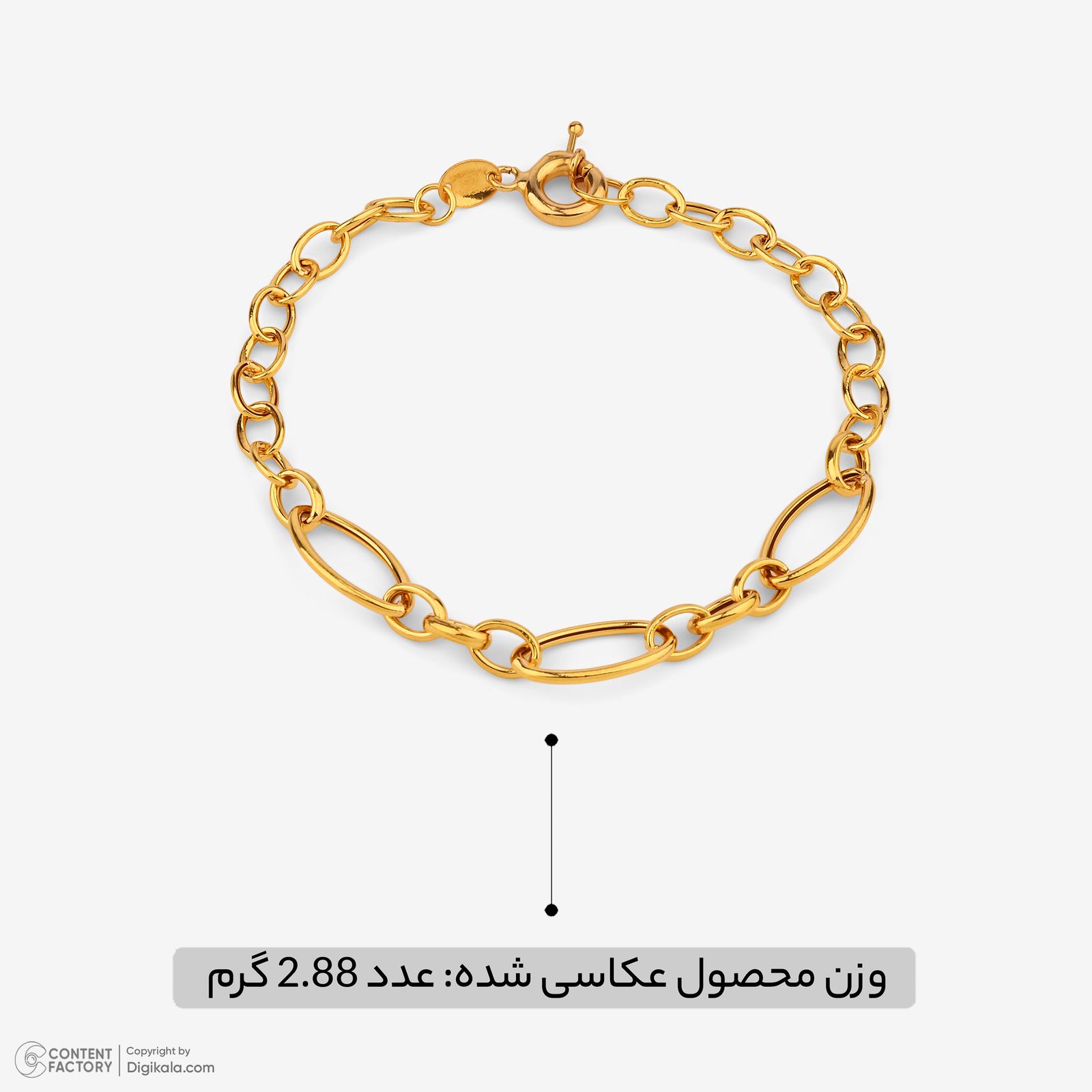 دستبند زنجیری طلا کم اجرت 18 عیار زنانه حانیه مدل 2080 -  - 5