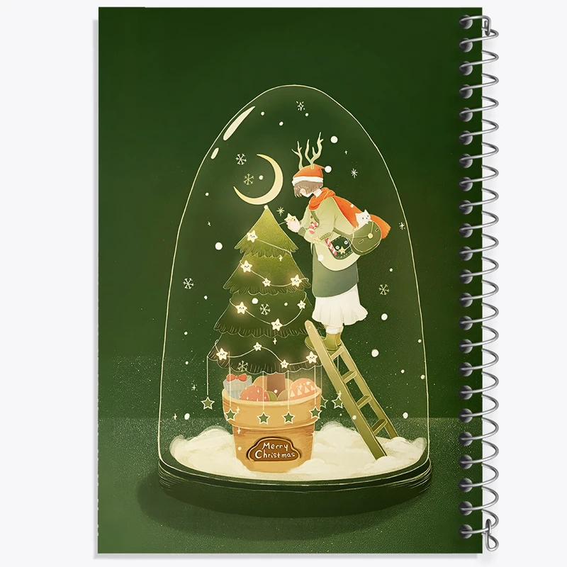 دفتر ژورنال نویسی 50 برگ خندالو مدل نقطه ای طرح کریسمس (Christmas) کد F5148