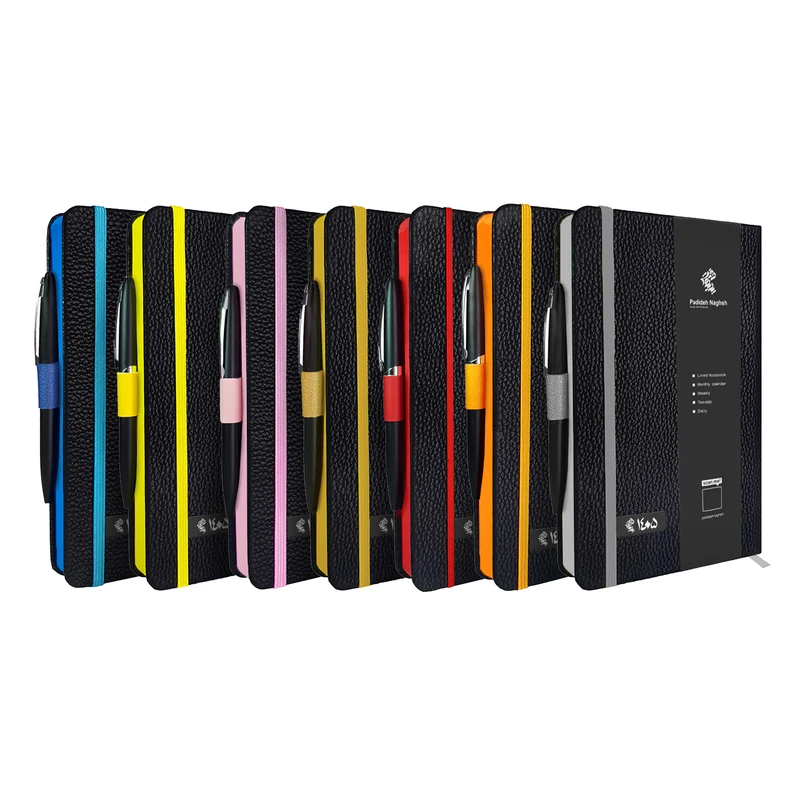 سررسید اروپایی سال 1405 پدیده نقش مدل روزشمار مدادرنگی کد 01 به همراه خودکار بسته 7 عددی