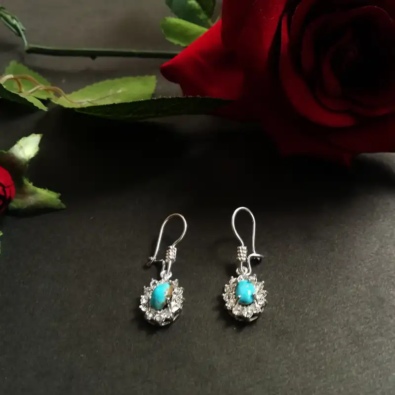 گوشواره نقره زنانه سلین کالا مدل فیروزه ce-fi9