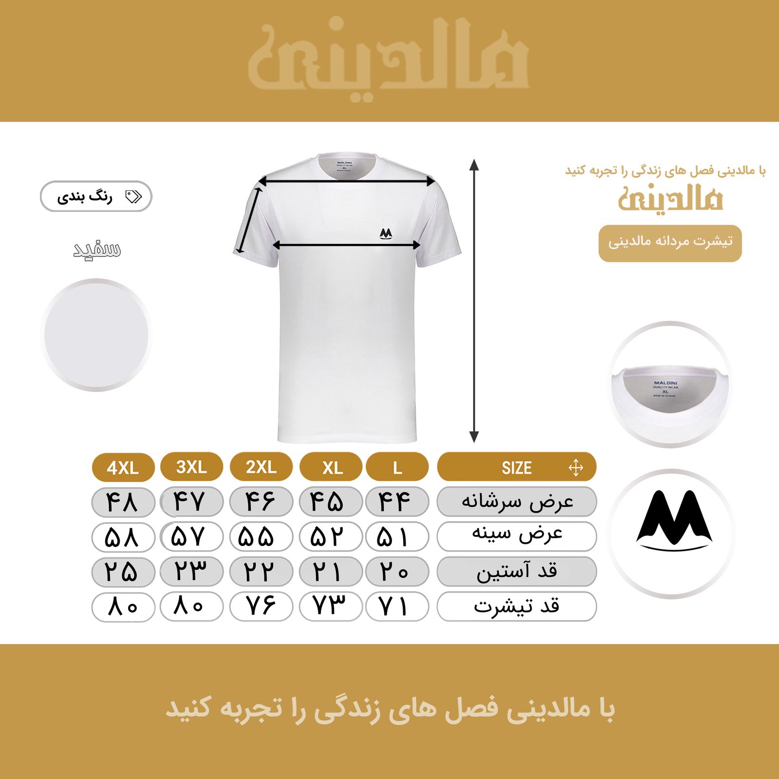 تی شرت آستین کوتاه مردانه مالدینی مدل T-253  -  - 7