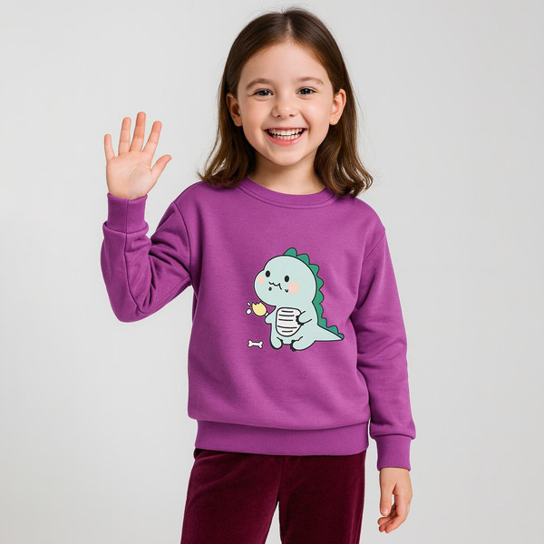 سویشرت دخترانه مادر مدل داینی-67 رنگ بنفش