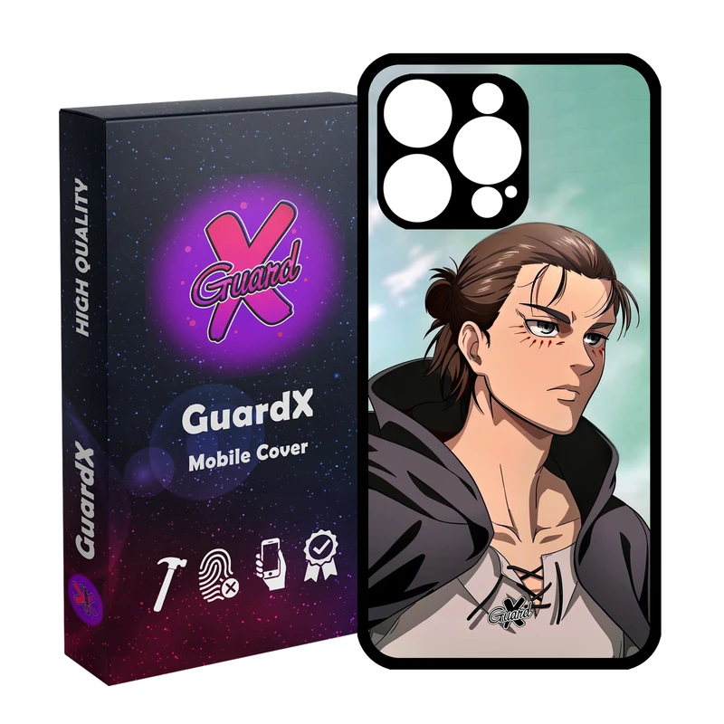 کاور گارد ایکس طرح Eren Yeager Anime مدل Glass10626 مناسب برای گوشی موبایل اپل iPhone 15 Pro Max