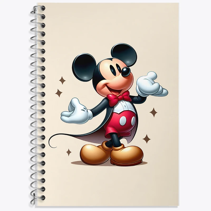 دفتر زبان 50 برگ خندالو مدل دو خط طرح میکی موس (Mickey mouse) کد F7495