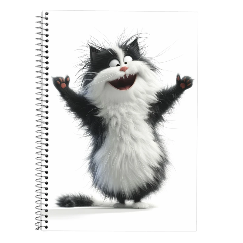 دفتر زبان 50 برگ مدوپد مدل سه خط طرح گربه کد DF14718