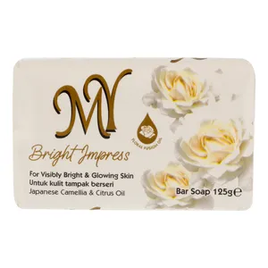 صابون شستشو صورت و بدن مای مدل Bright Impress مناسب برای انواع پوست وزن 125 گرم
