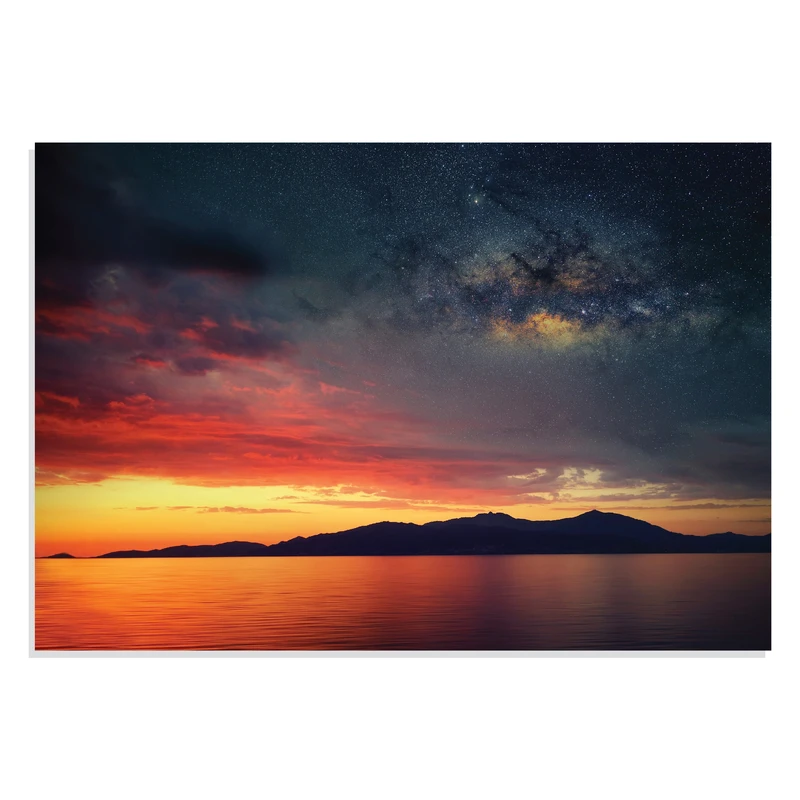 پوستر طرح منظره زیبای غروب و ستاره ها Scenery Sunset Stars مدل NV0860
