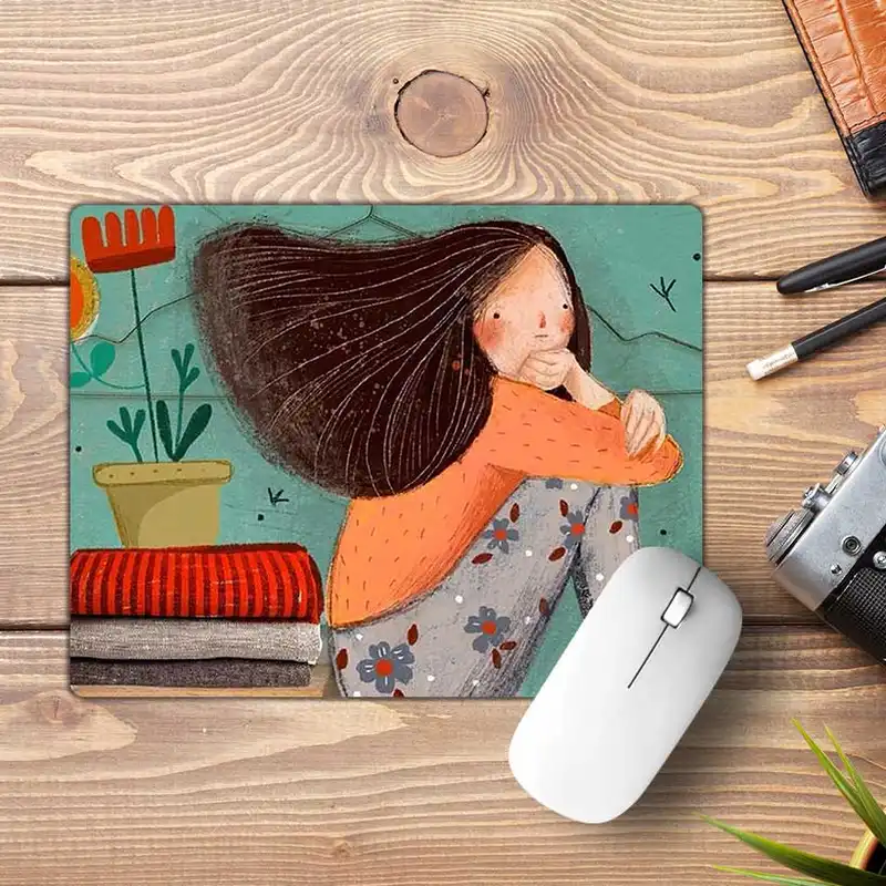 ماوس پد مدل دختر و باغچه کد wmu02