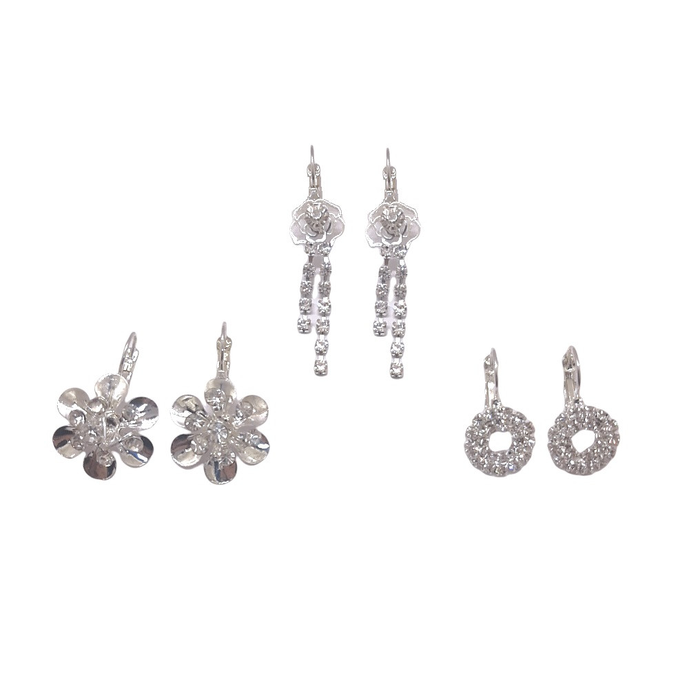 گوشواره دخترانه مدل AGH کد 99 مجموعه 3 عددی