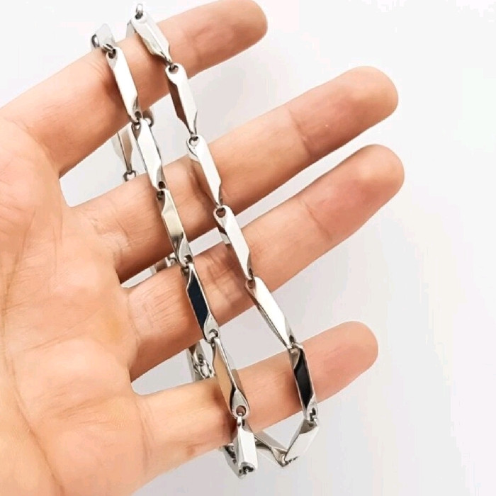 گردنبند مردانه نقره جات بافندگان مدل کبریتی کد 258