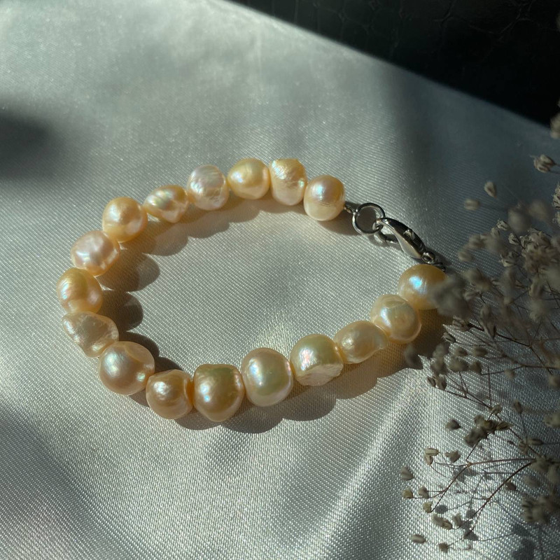 نیم ست نقره زنانه مدل مروارید طبیعی کد MO0024F