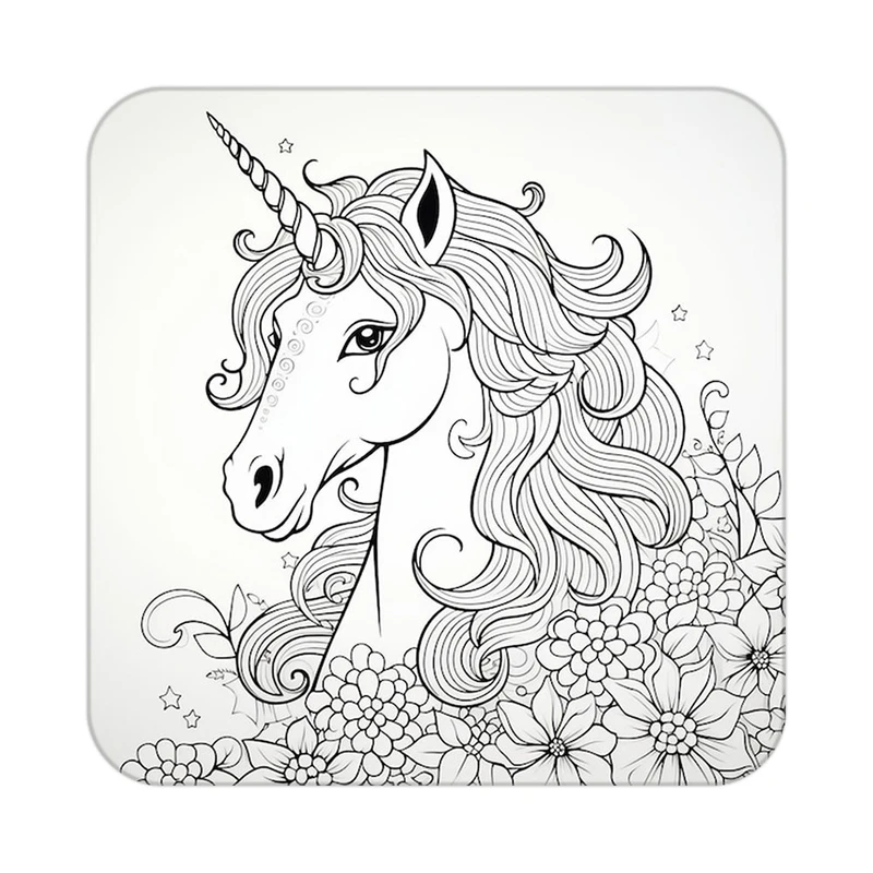 زیر لیوانی کاکتی طرح اسب تک شاخ و یونیکورن مدل mp33493