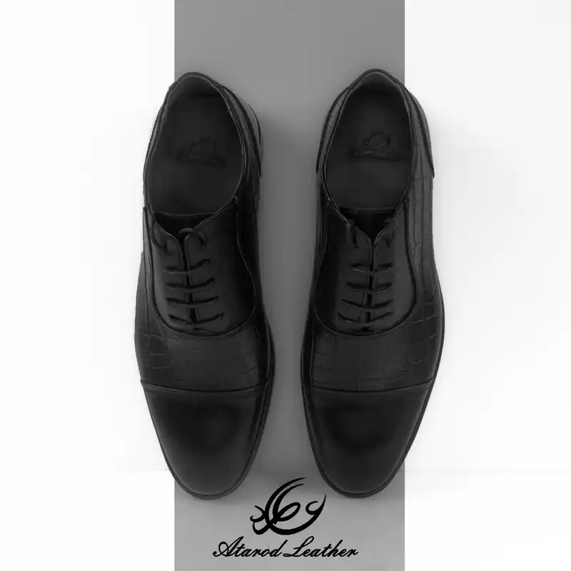 کفش مردانه چرم عطارد مدل چرم طبیعی کد SH33