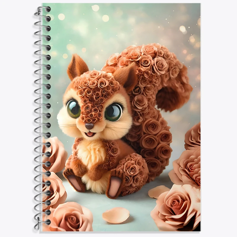 دفتر زبان 50 برگ خندالو مدل دو خط طرح سنجاب بانمک کد F7522