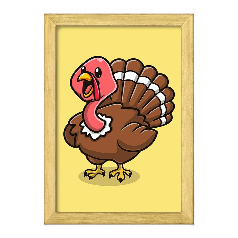 تابلو خندالو طرح حیوانات بامزه بوقلمون کد 29665