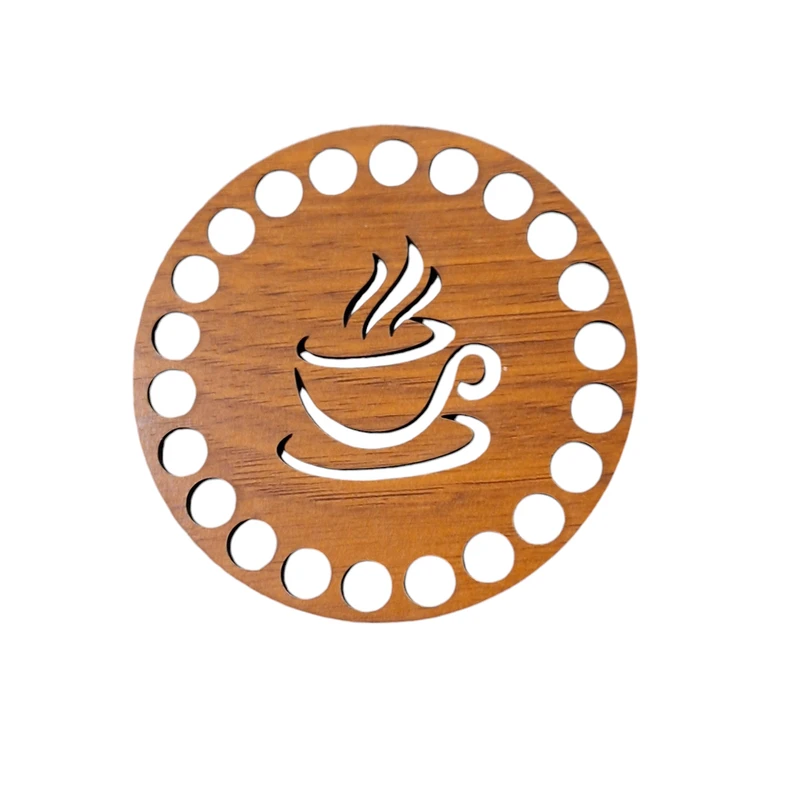 زیر لیوانی مدل چوبی طرح فنجان مجموعه 6 عددی