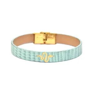 دستبند طلا 18 عیار مردانه فرشته طرح مار کد UBCHL0012-0023