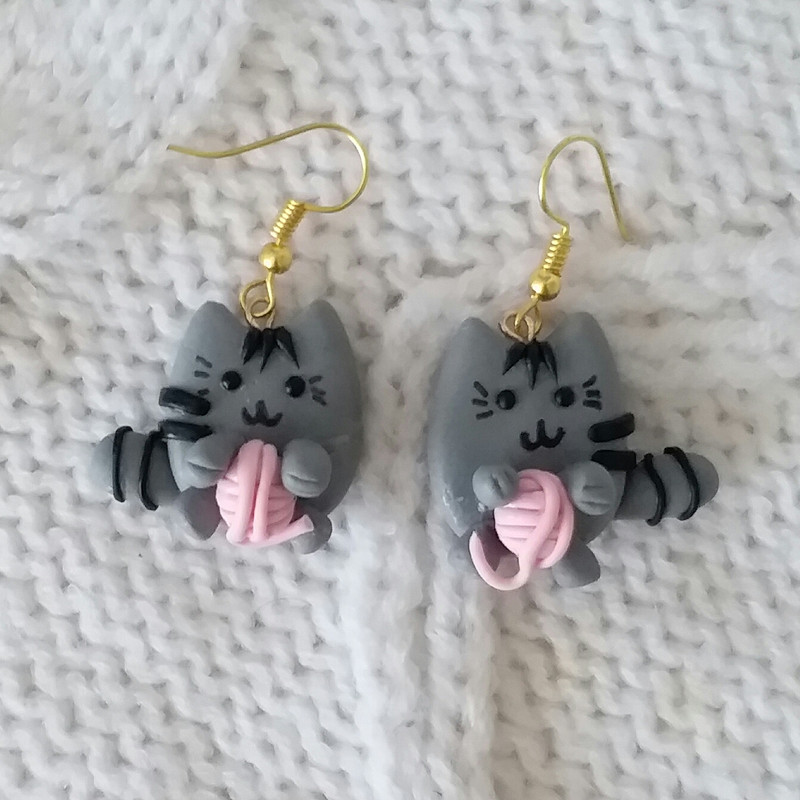 گوشواره دخترانه مدل گربه بازیگوش E1032