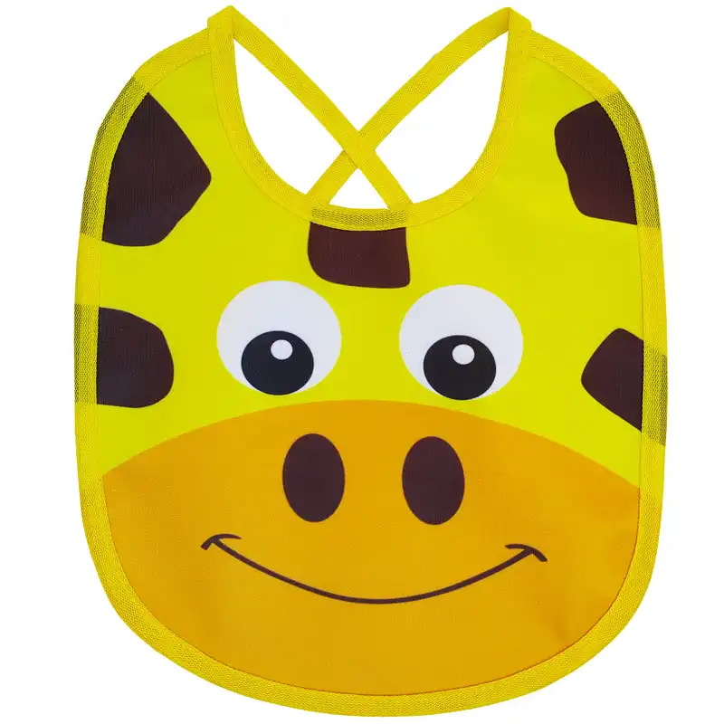 پیش بند نوزادی مدل بند دار زرافه و هاپو بسته 2 عددی