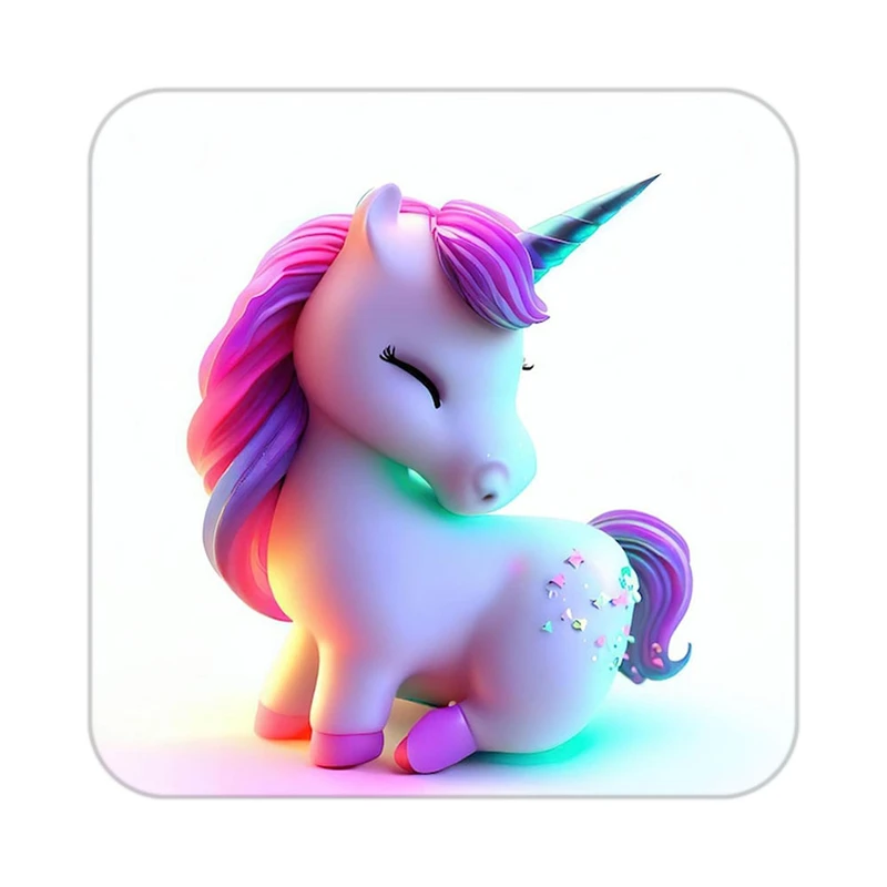 زیر لیوانی کاکتی طرح اسب تک شاخ و یونیکورن مدل mp33179