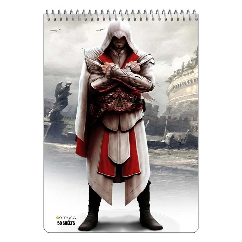 دفتر نقاشی 50 برگ سیمی کارنیکا طرح اساسینس Assassins Creed کد 33064