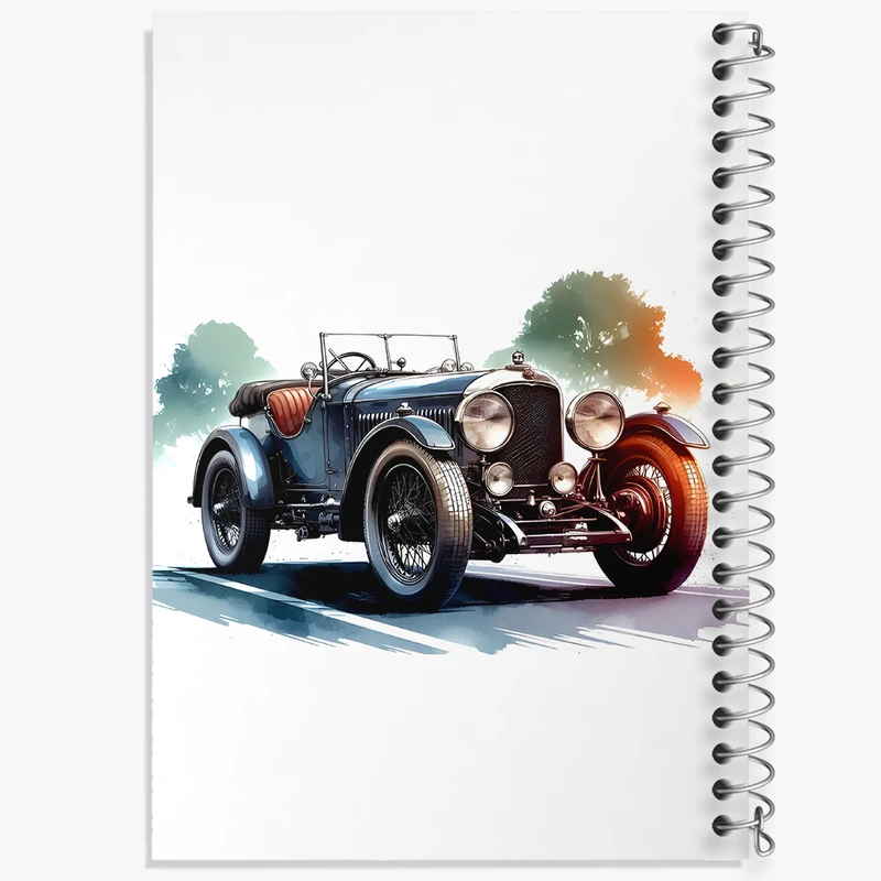 دفتر مشق 100 برگ خندالو طرح ماشین کلاسیک کد F6202