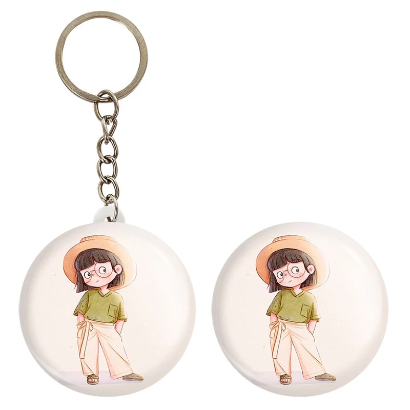 پیکسل خندالو مدل دخترانه کودکانه کد 28718 به همراه جاکلیدی